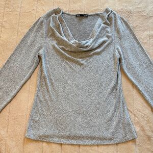 Boston Proper Light Gray Cowl Neck Sweater